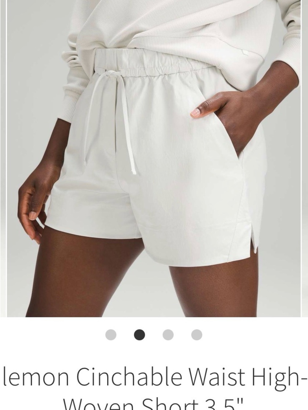 lululemon athletica High-Waist Cinchable Shorts Bone XS